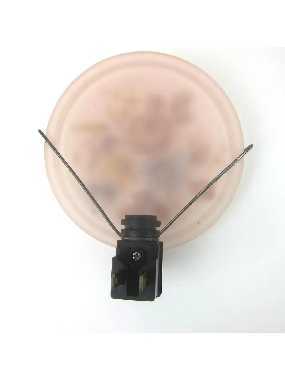 Vintage Floral Plug-in Night Light Pink Glass Shade Yellow Blue Flowers WORKS